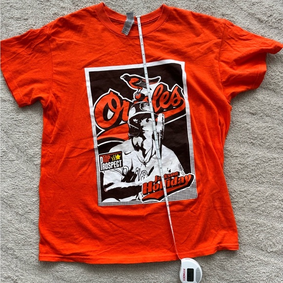 Baltimore Orioles Jackson Holliday Debut T-Shirt in Orange - Picture 6 of 11